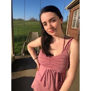 Pink sleeveless blouse